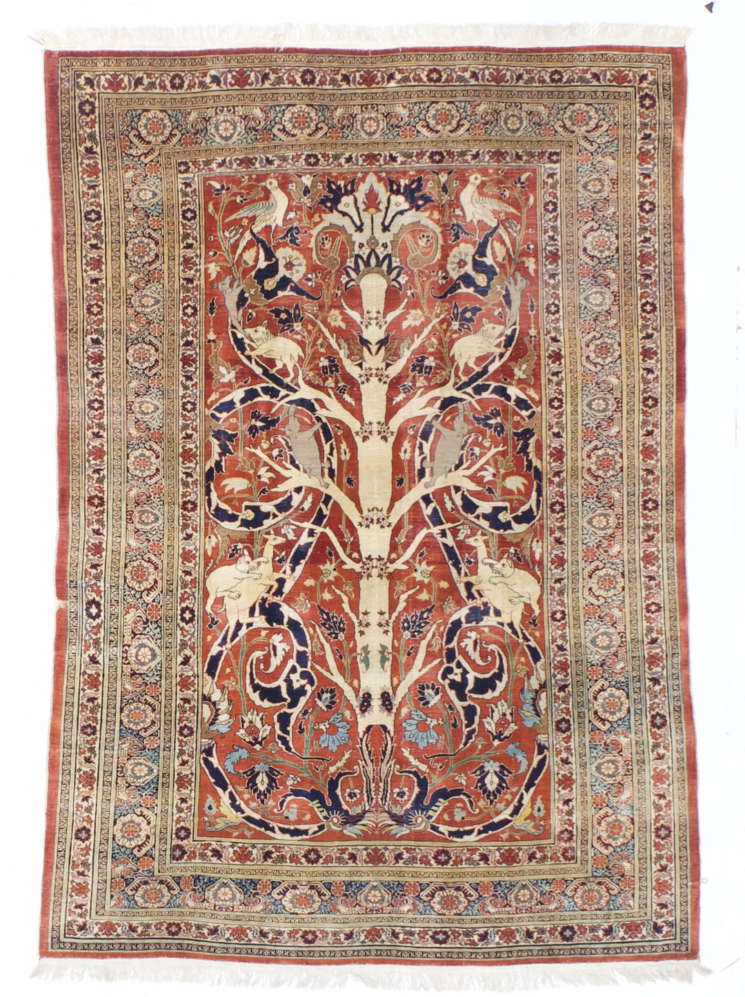 Extremely Fine and Rare Antique Persian Silk 4’2" x 6’0"