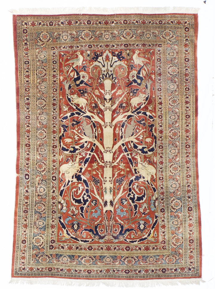 Extremely Fine and Rare Antique Persian Silk 4’2" x 6’0"