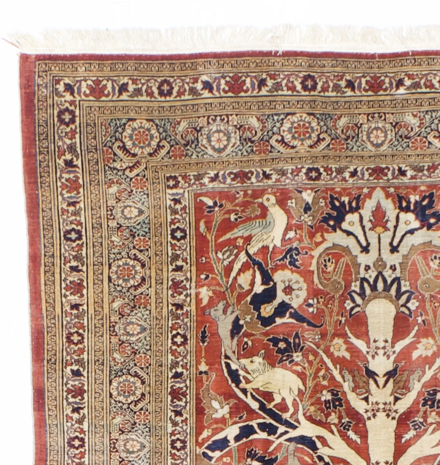 Extremely Fine and Rare Antique Persian Silk 4’2" x 6’0"