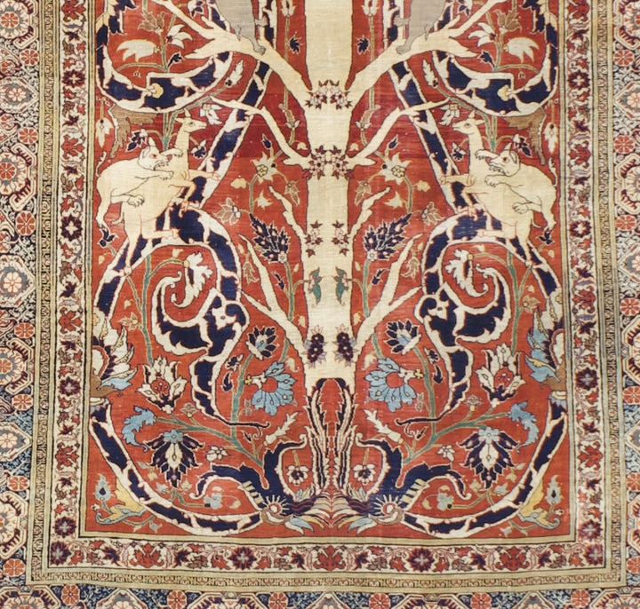 Extremely Fine and Rare Antique Persian Silk 4’2" x 6’0"