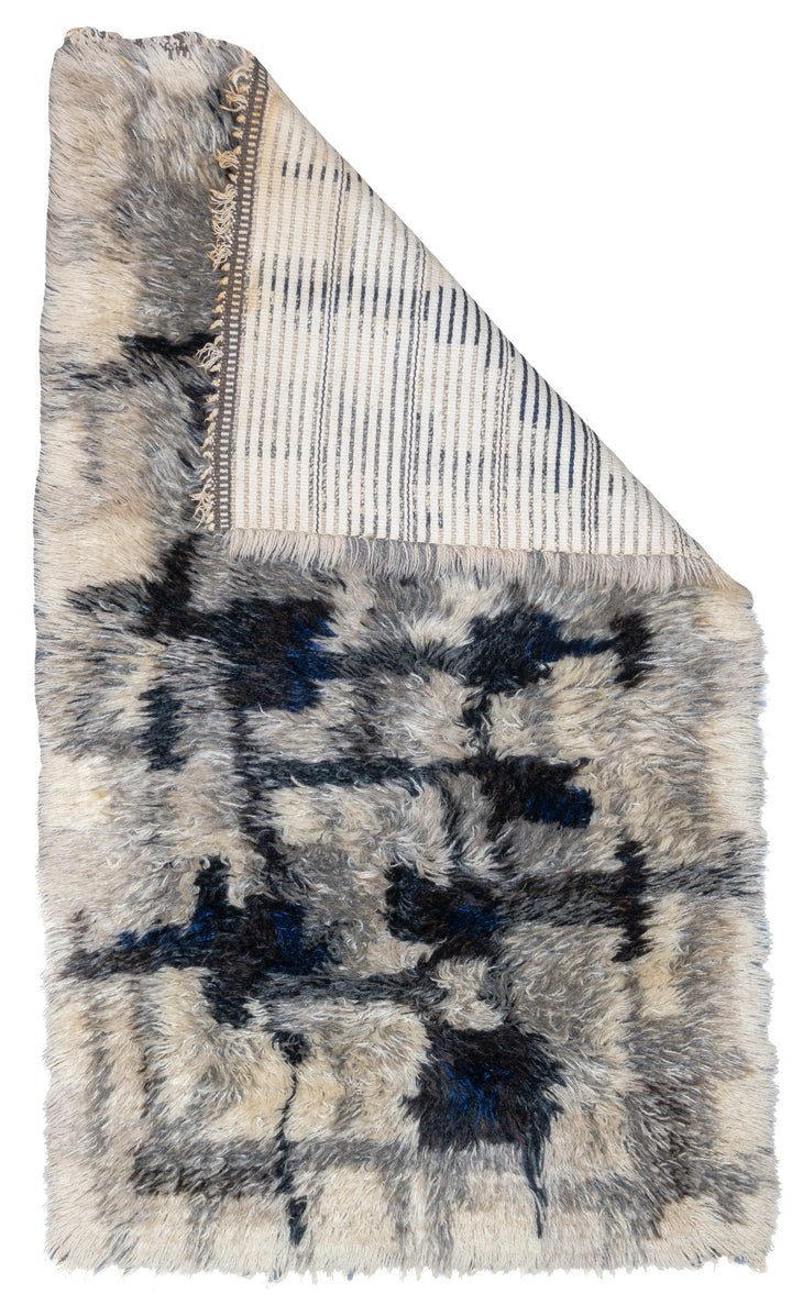 Vintage Swedish Wool Pile Rug 2'6'' x 4'4''