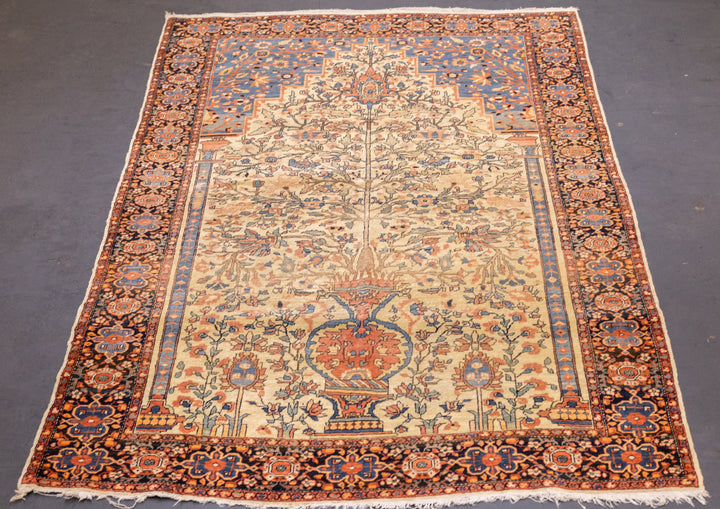 Antique Farahan Sarouk Rug 4'3'' x 6'7''