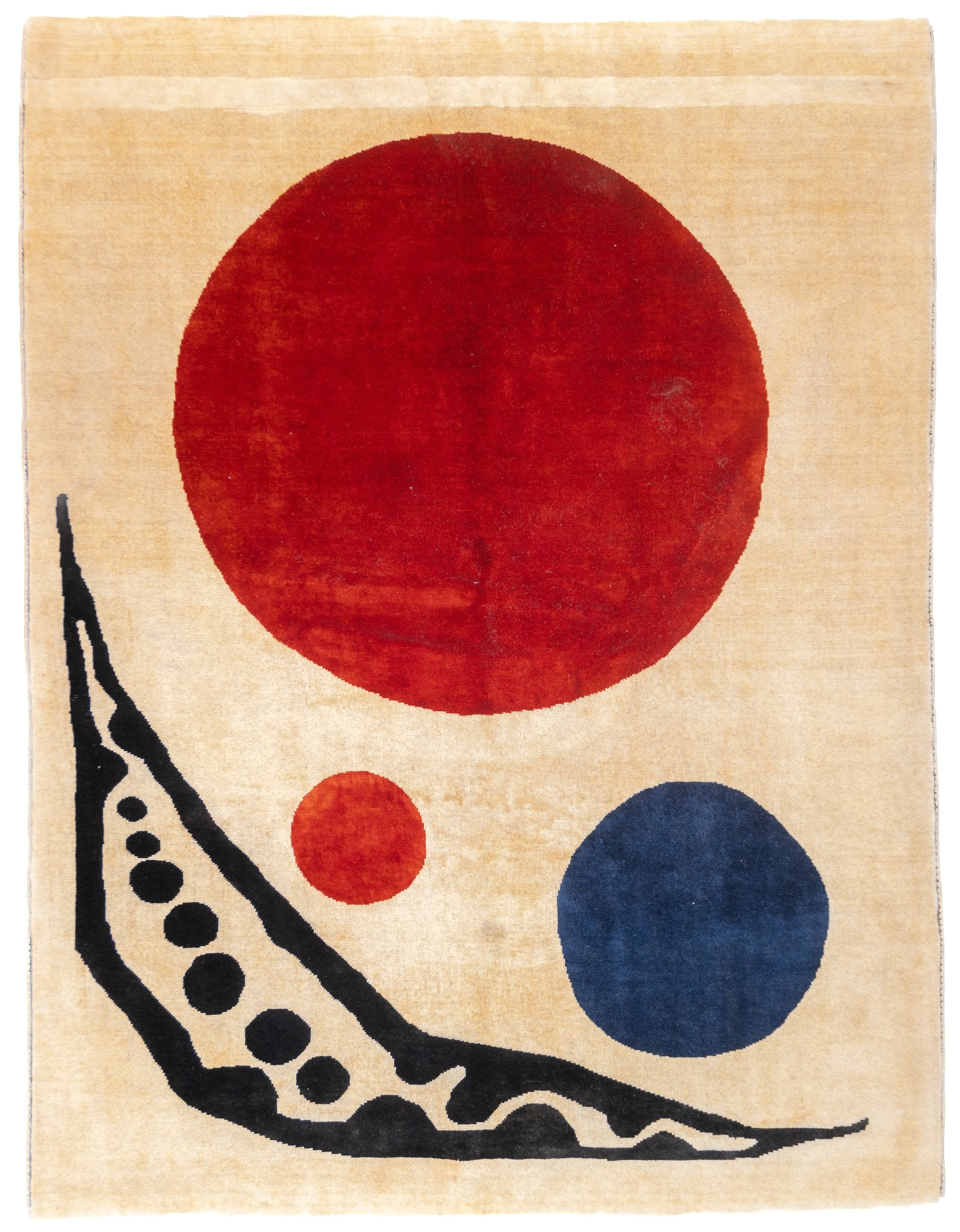 Mid Century French Artistic Wool Rug Inspired by Calder 4'10'' x 6'6 ...