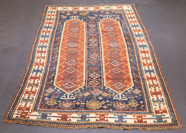 Antique Caucasian Kazak Rug 4'4'' x 8'0"
