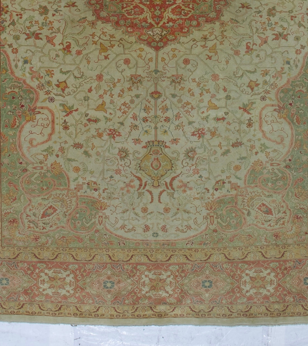 Fine Antique Borlu Oushak Wool Rug 8'7" x 11’10"