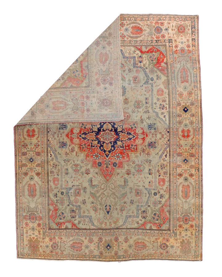 Antique Mohtasham Kashan Rug 7'8" x 10'10"