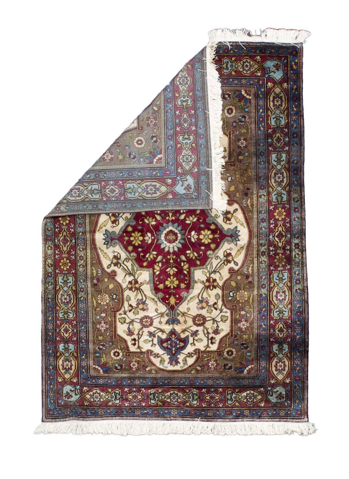 Extremely Fine and Rare Antique Silk Persian Rug 3’6” x 5’1”