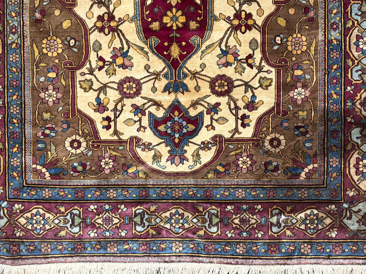 Extremely Fine and Rare Antique Silk Persian Rug 3’6” x 5’1”