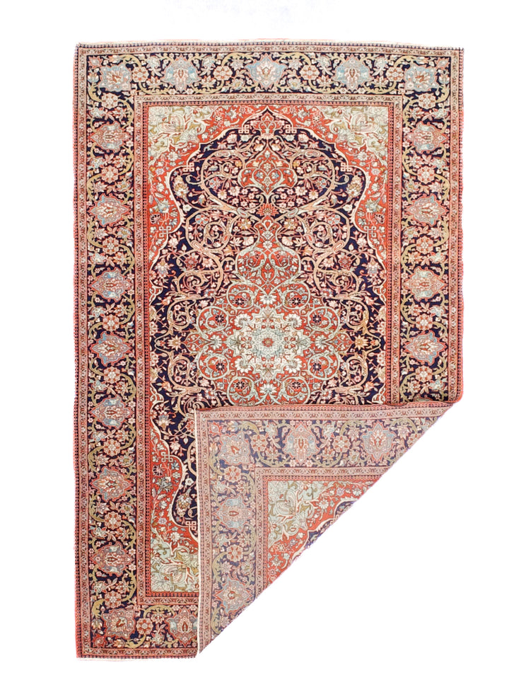 Antique Persian Mohtasham Kashan 4'3" x 7'