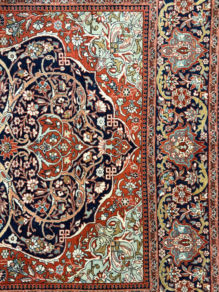 Antique Persian Mohtasham Kashan 4'3" x 7'
