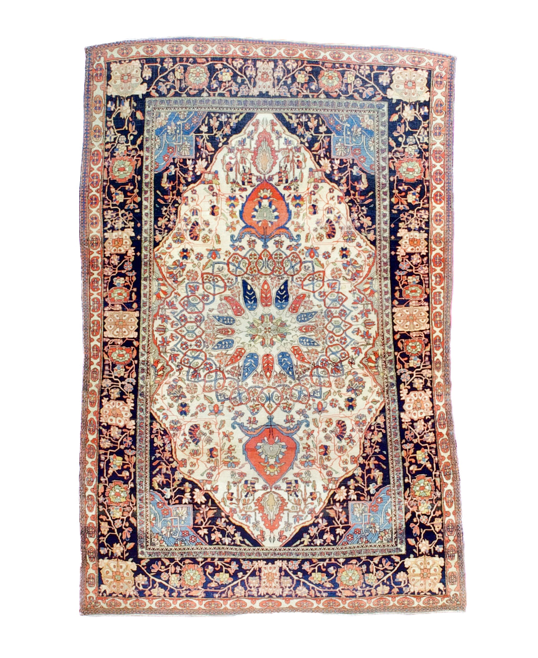 Antique Persian Mohtasham Kashan 4'4" x 6’8"