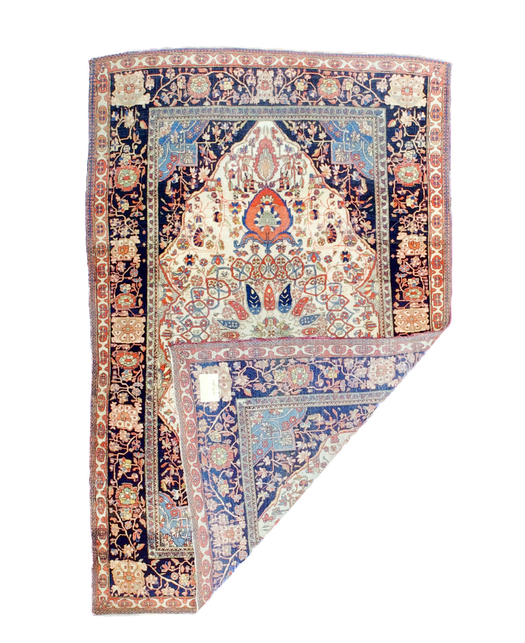Antique Persian Mohtasham Kashan 4'4" x 6’8"