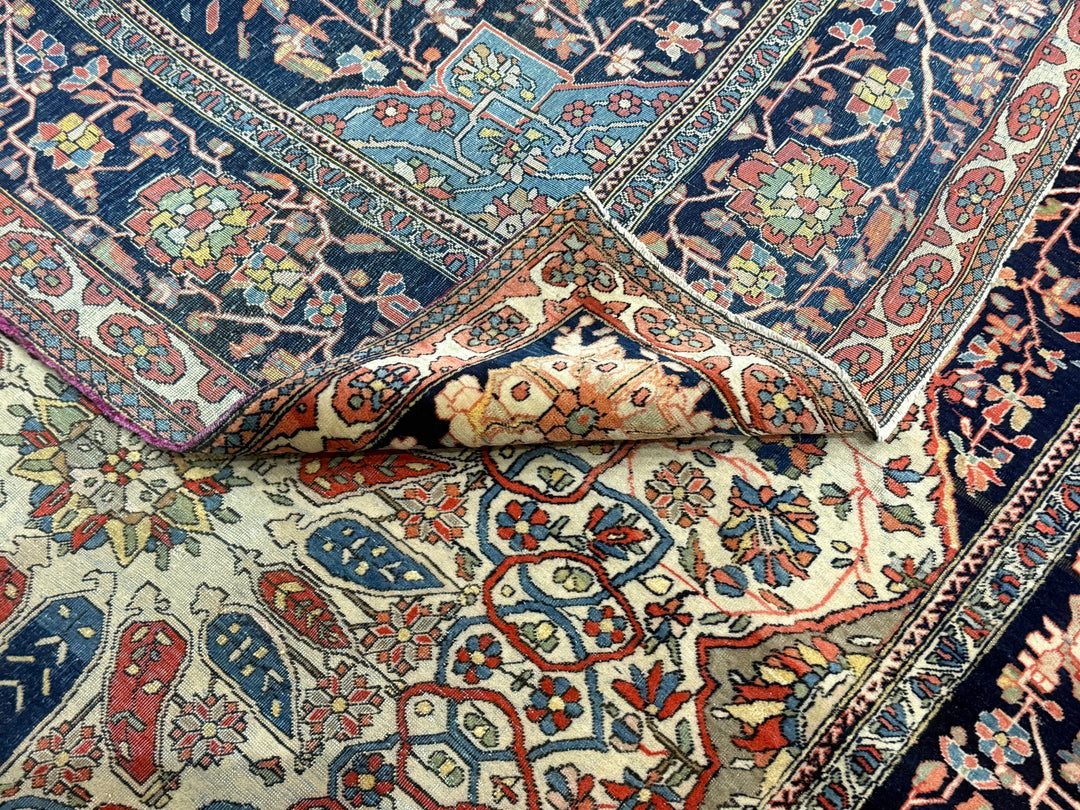 Antique Persian Mohtasham Kashan 4'4" x 6’8"