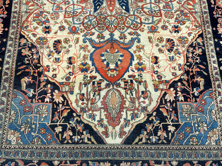 Antique Persian Mohtasham Kashan 4'4" x 6’8"