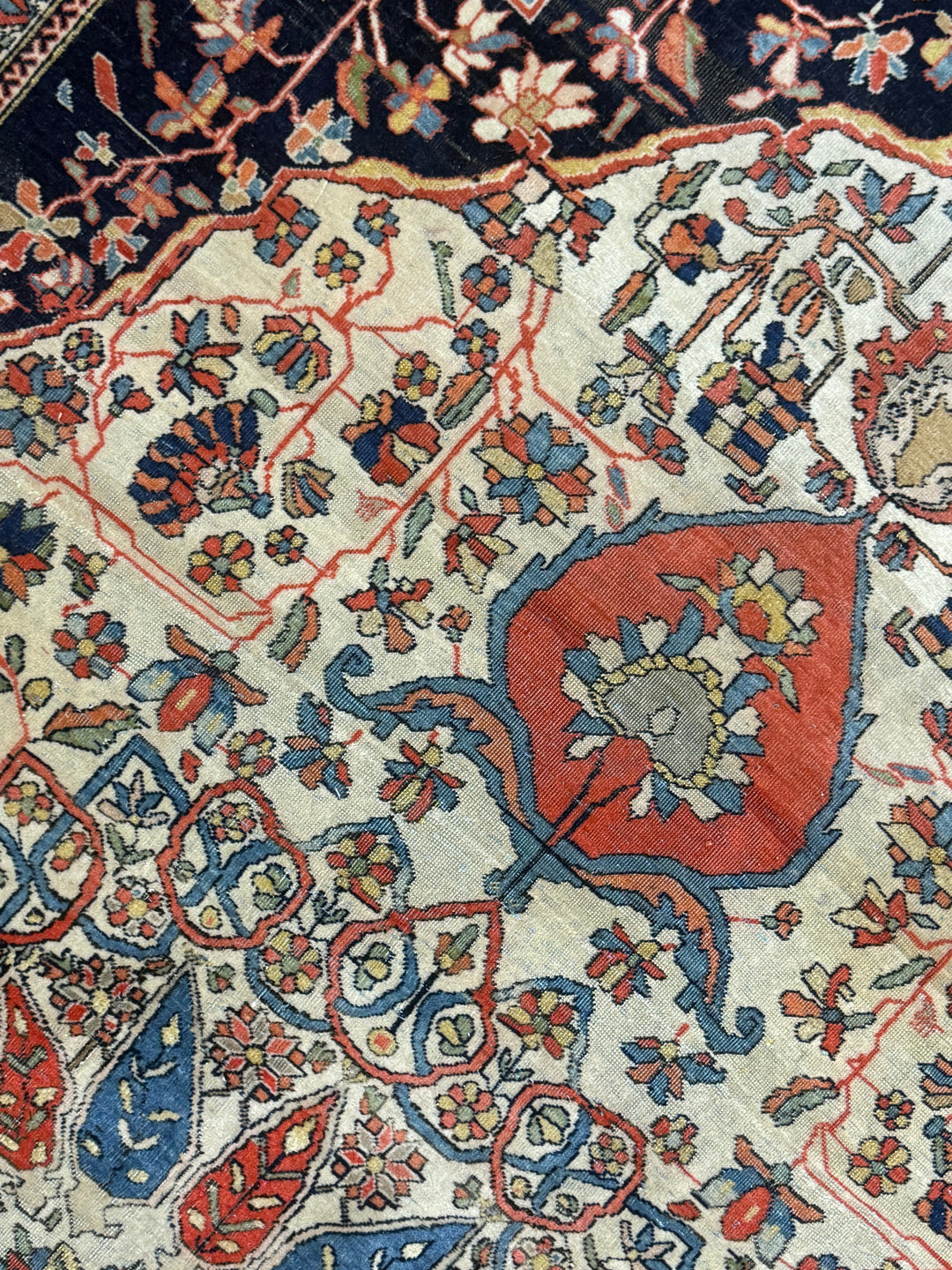 Antique Persian Mohtasham Kashan 4'4" x 6’8"