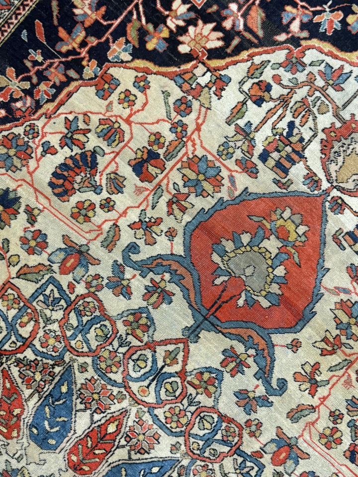 Antique Persian Mohtasham Kashan 4'4" x 6’8"