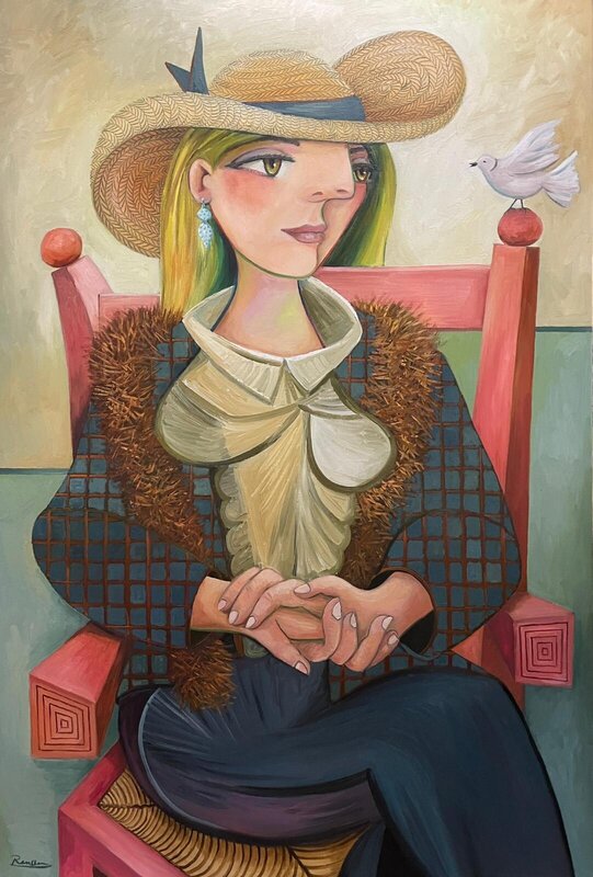 Erik Renssen,
Seated woman with dove, 2026