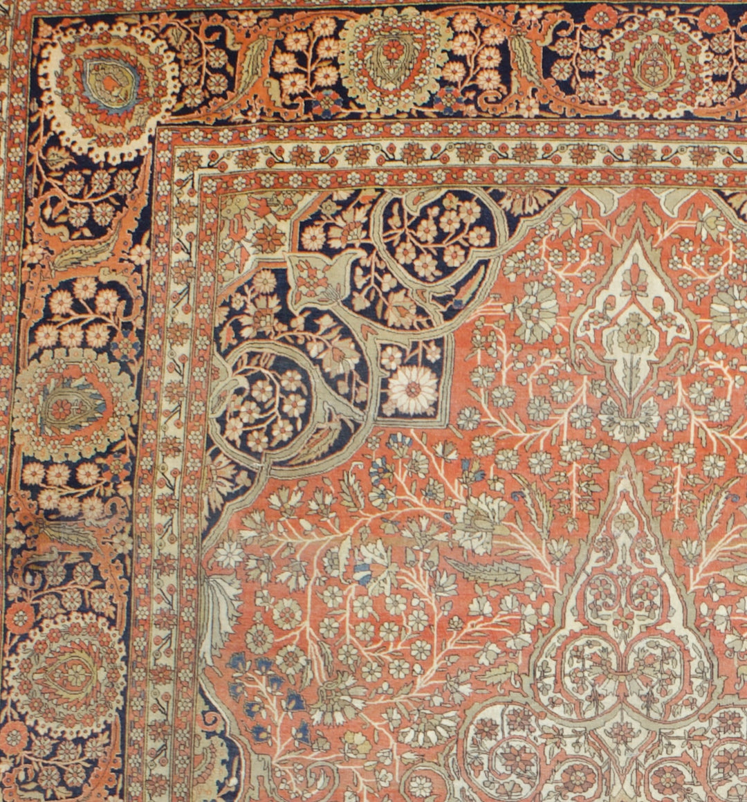 Antique Mohtasham Kashan Rug 8'4'' x 11'4''