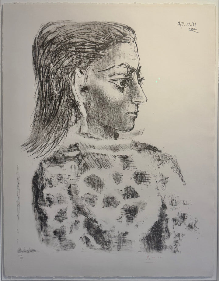 Bust with Check Cloth Blouse