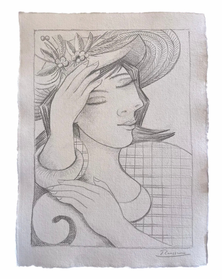 Artist: Erik Renssen.Title: Woman taking a nap.