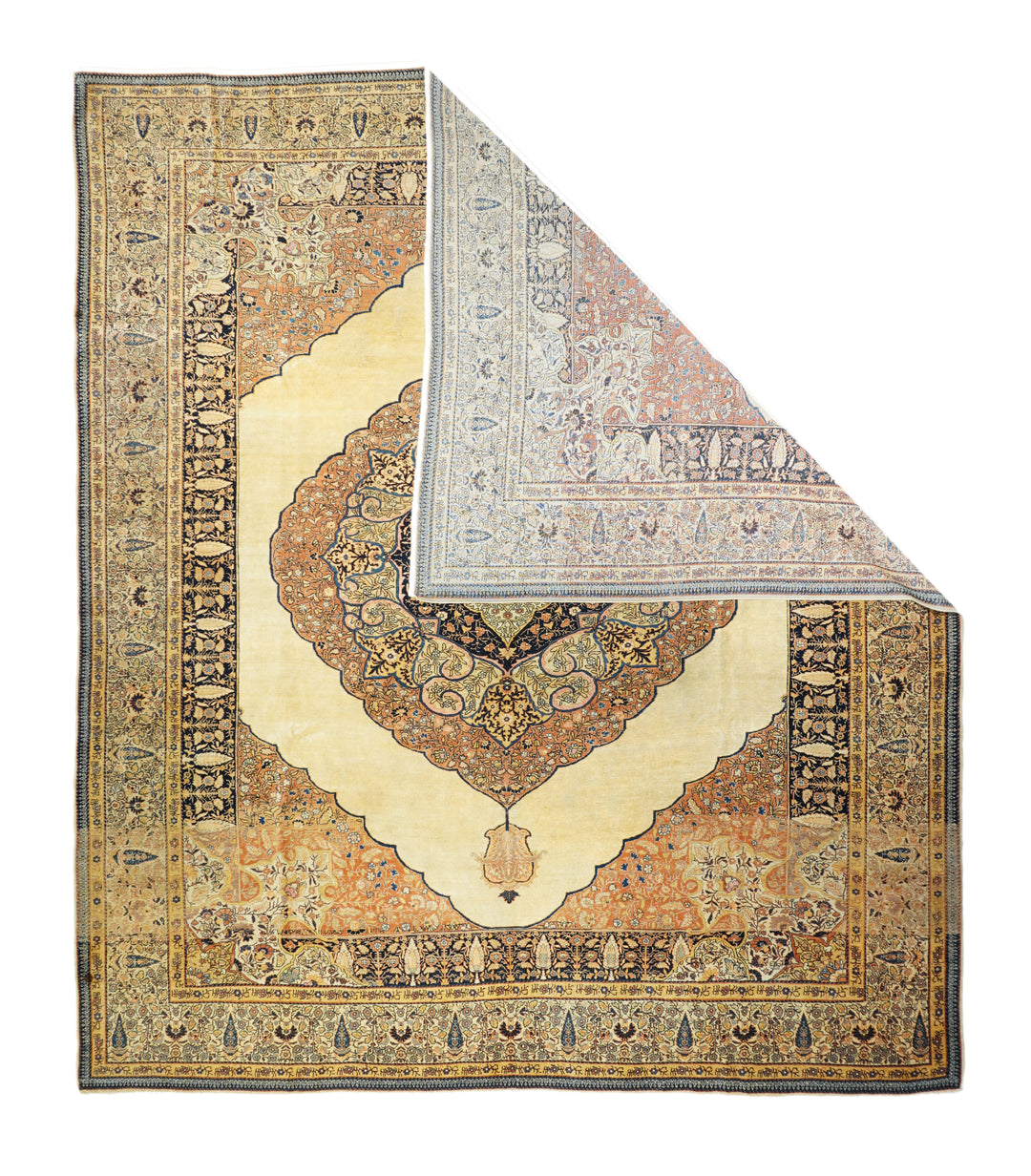 Antique Haji jalili Tabriz  Rug 9'5'' x 10'7''