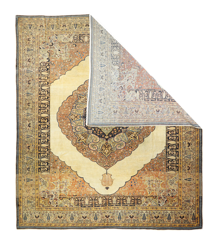 Antique Haji jalili Tabriz  Rug 9'5'' x 10'7''