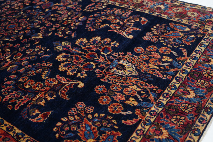 Antique Mohajeran Sarouk Rug 4'2" x 6’2"