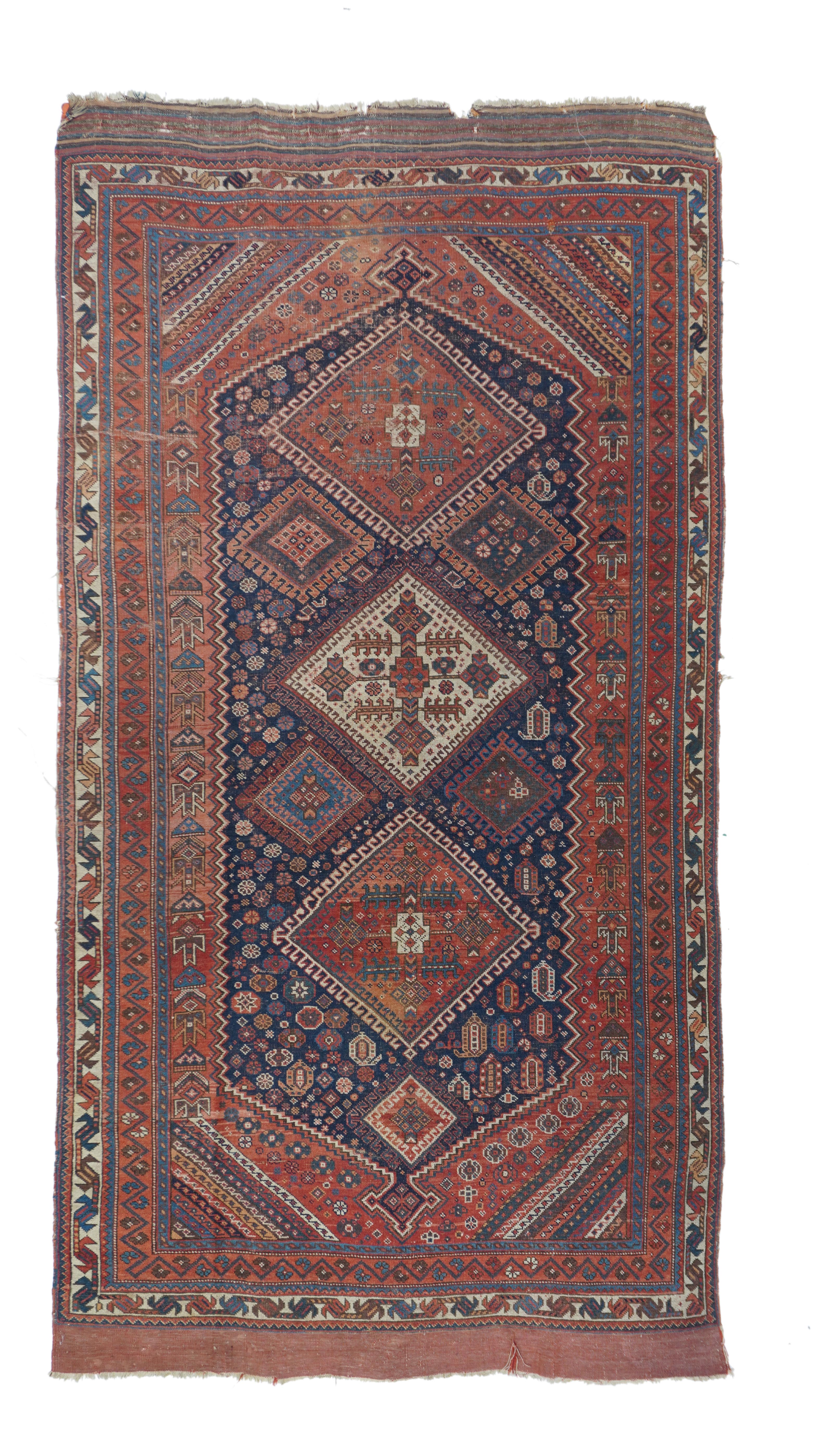 Antique Qashqai Rug 4'7