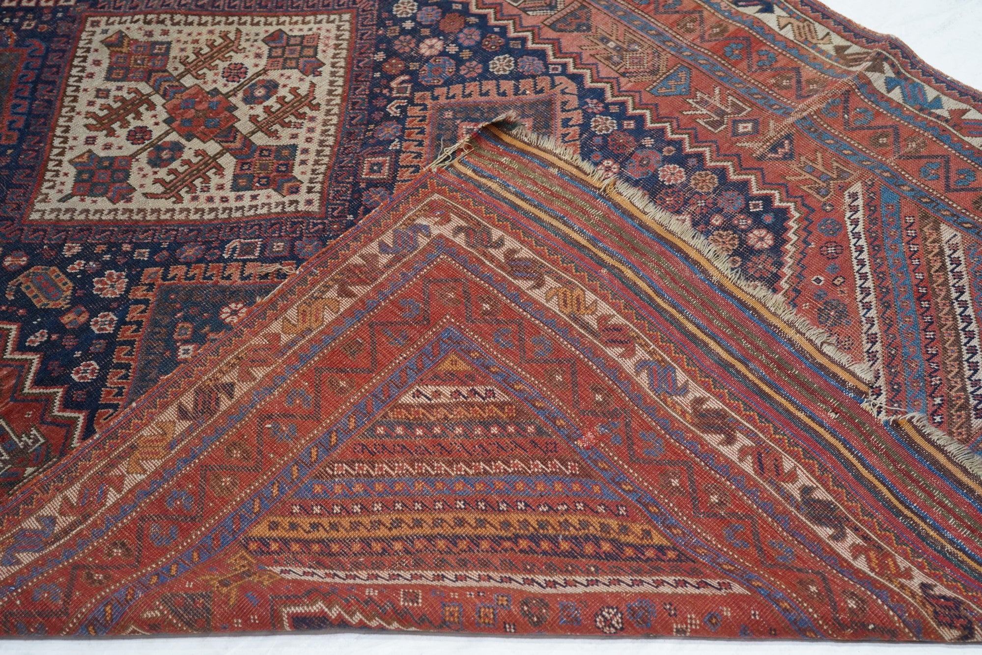 Antique Qashqai Rug 4'7