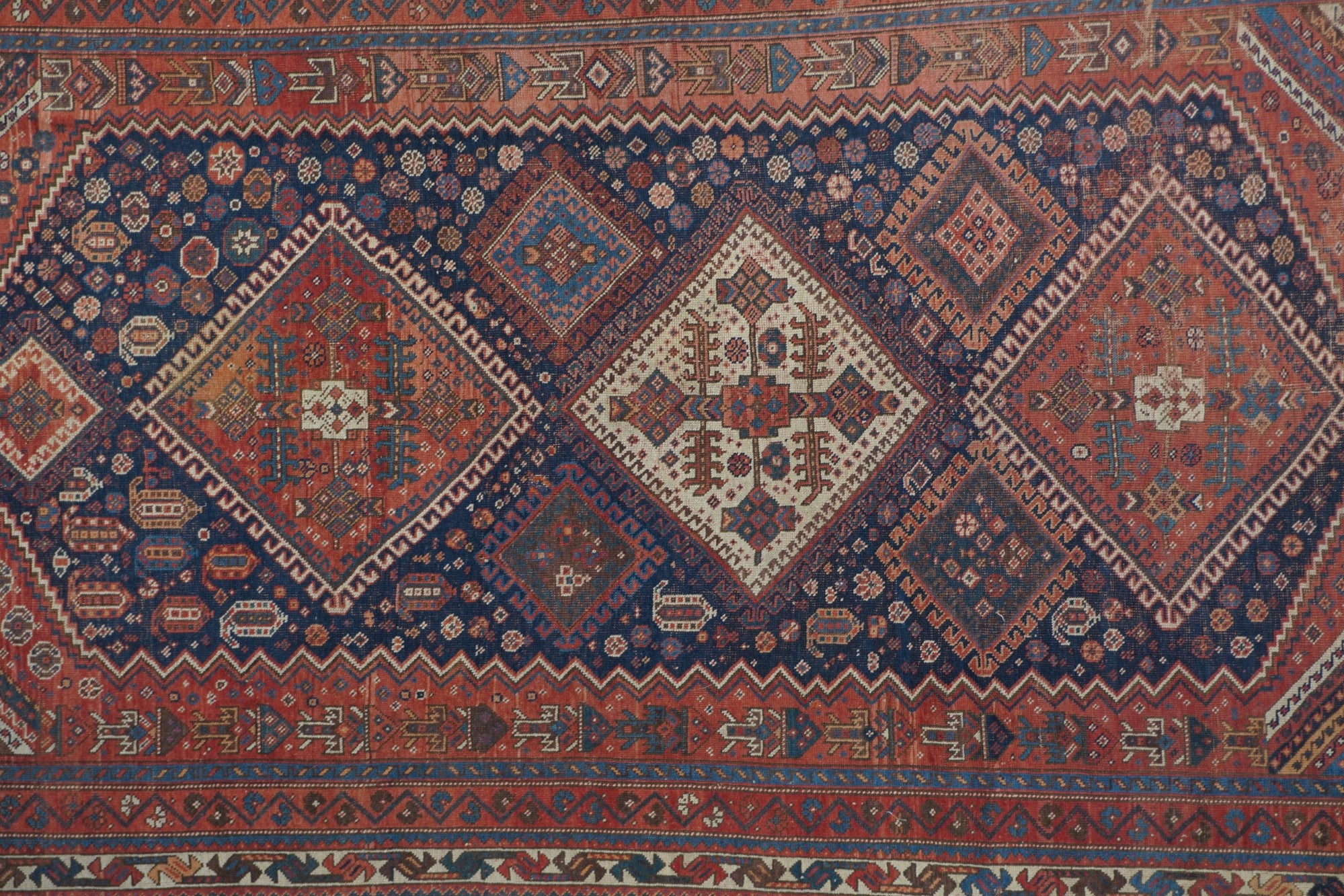 Antique Qashqai Rug 4'7