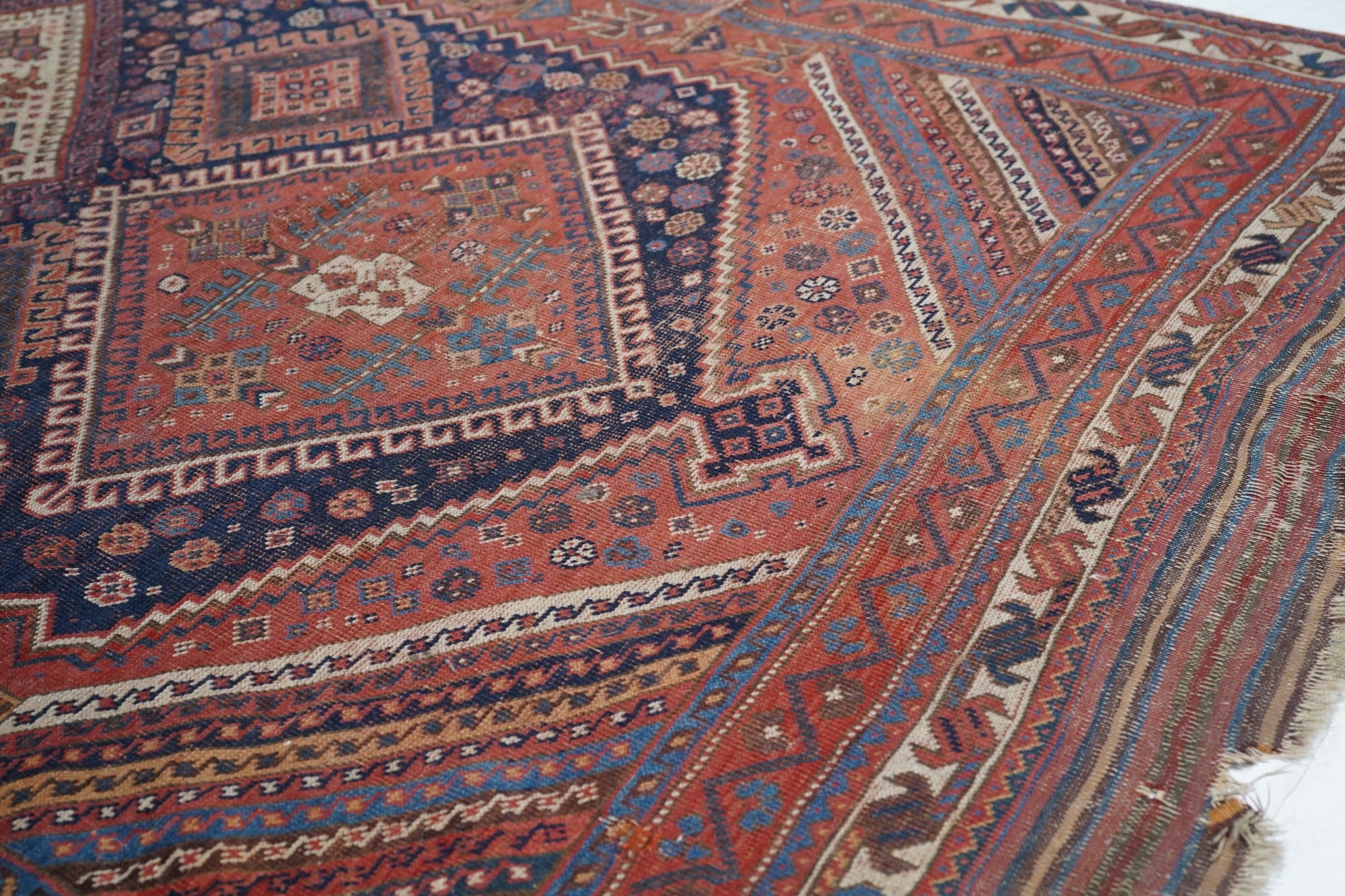 Antique Qashqai Rug 4'7