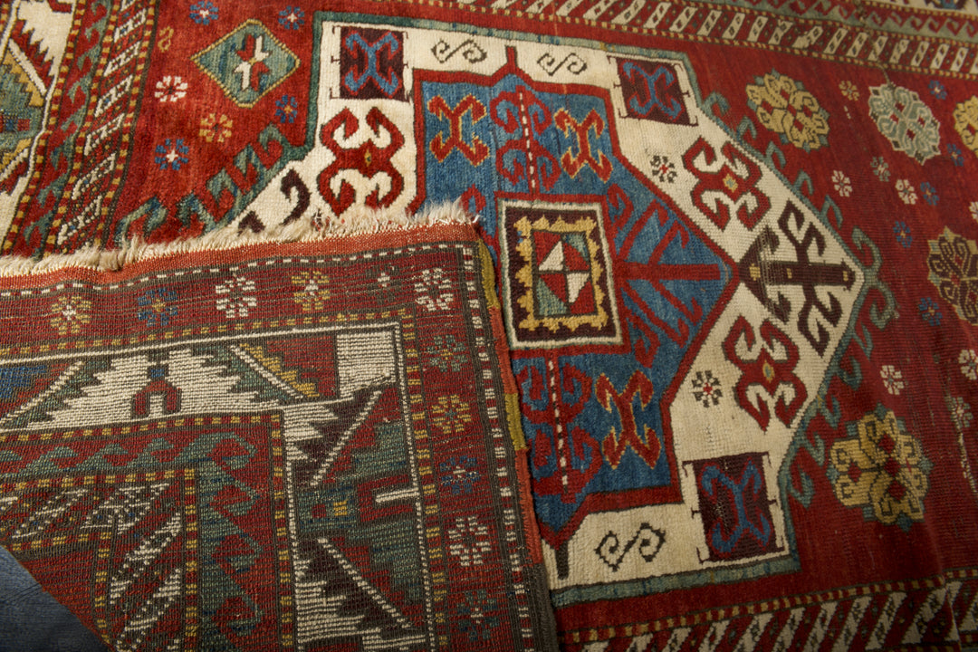 Antique Caucasian Kazak Rug 4’3" x 7’0"