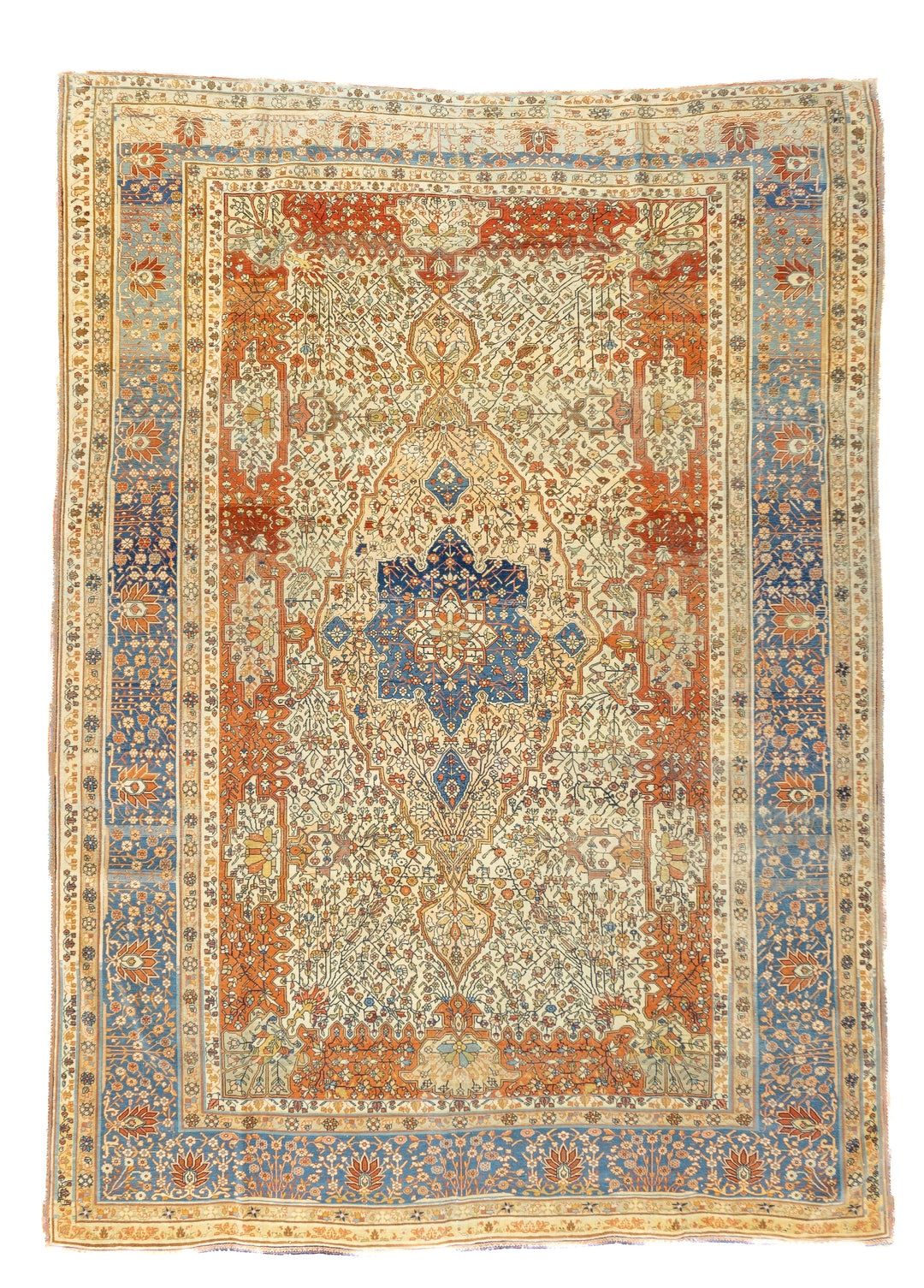 Antique Mohtasham Kashan Rug 7'1" x 10'