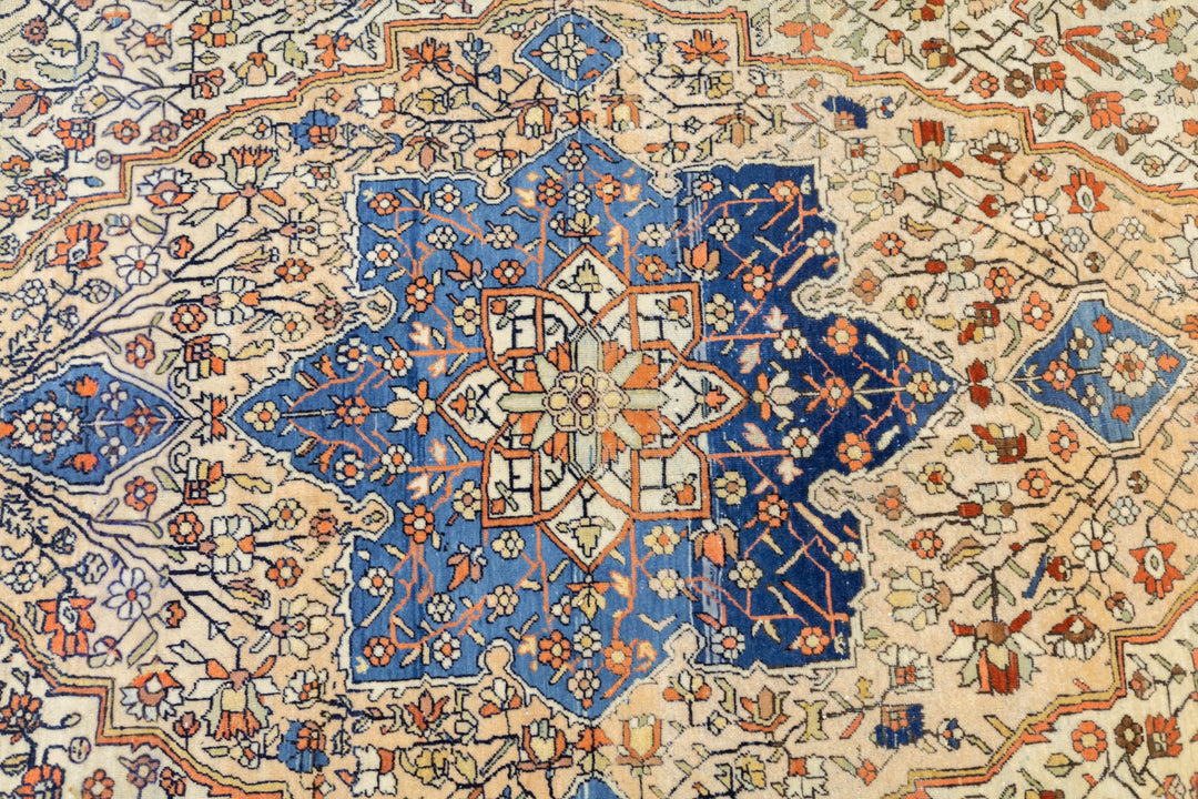 Antique Mohtasham Kashan Rug 7'1" x 10'