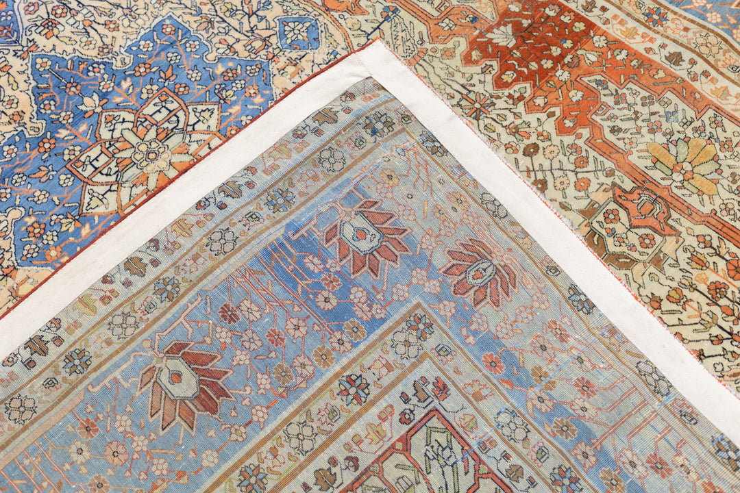 Antique Mohtasham Kashan Rug 7'1" x 10'