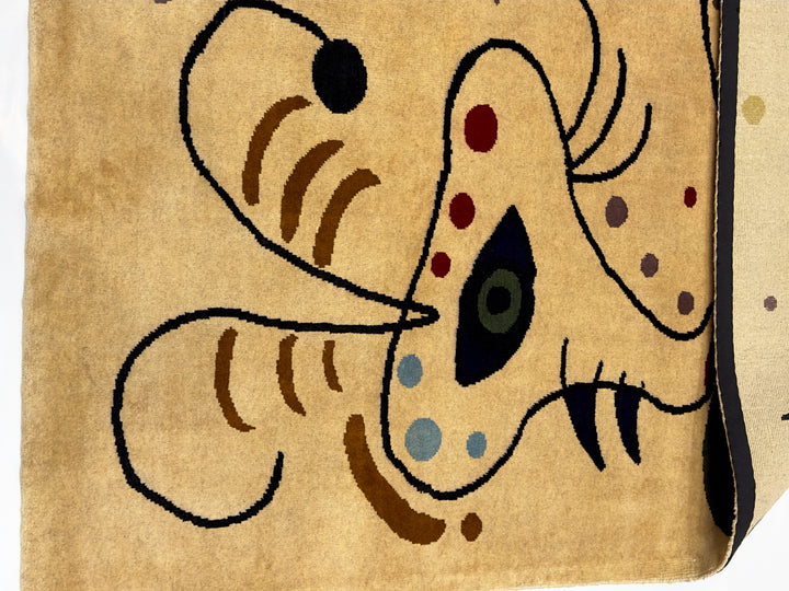 French Artistic Designed after J. Miro Rug 6'0" x 6'7''