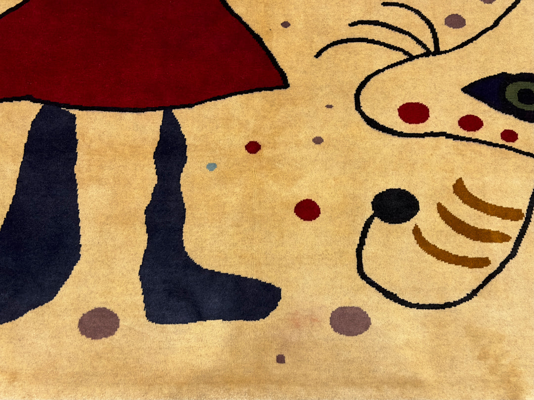 French Artistic Designed after J. Miro Rug 6'0" x 6'7''