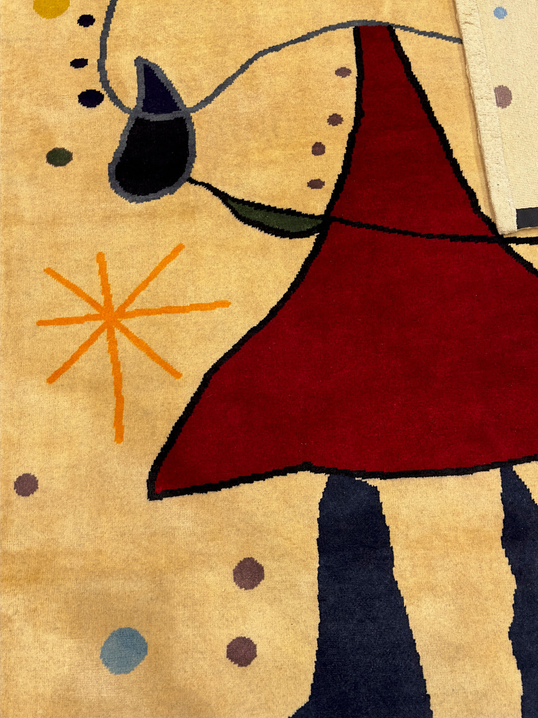 French Artistic Designed after J. Miro Rug 6'0" x 6'7''