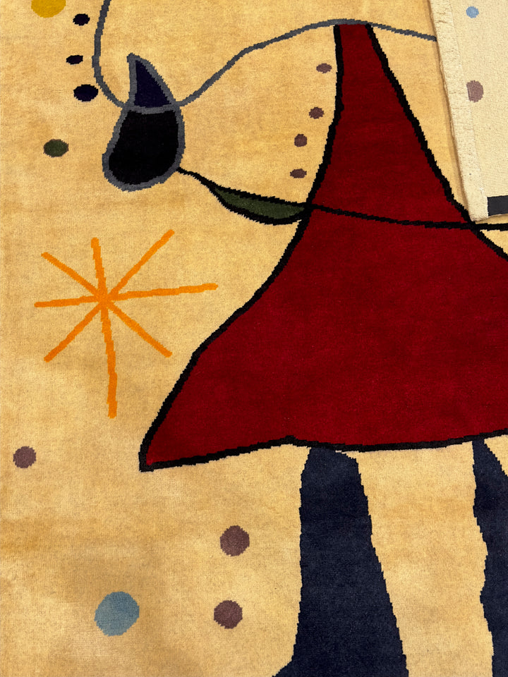 French Artistic Designed after J. Miro Rug 6'0" x 6'7''