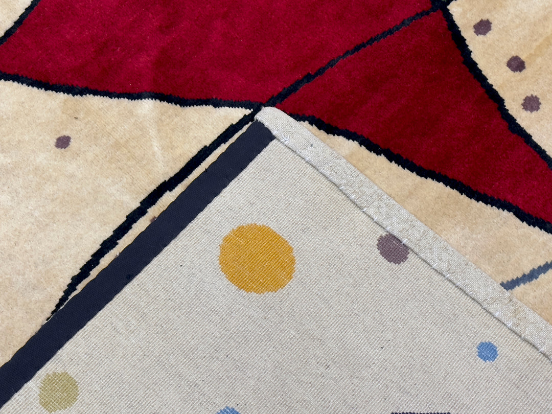 French Artistic Designed after J. Miro Rug 6'0" x 6'7''