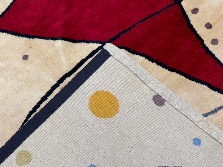 French Artistic Designed after J. Miro Rug 6'0" x 6'7''
