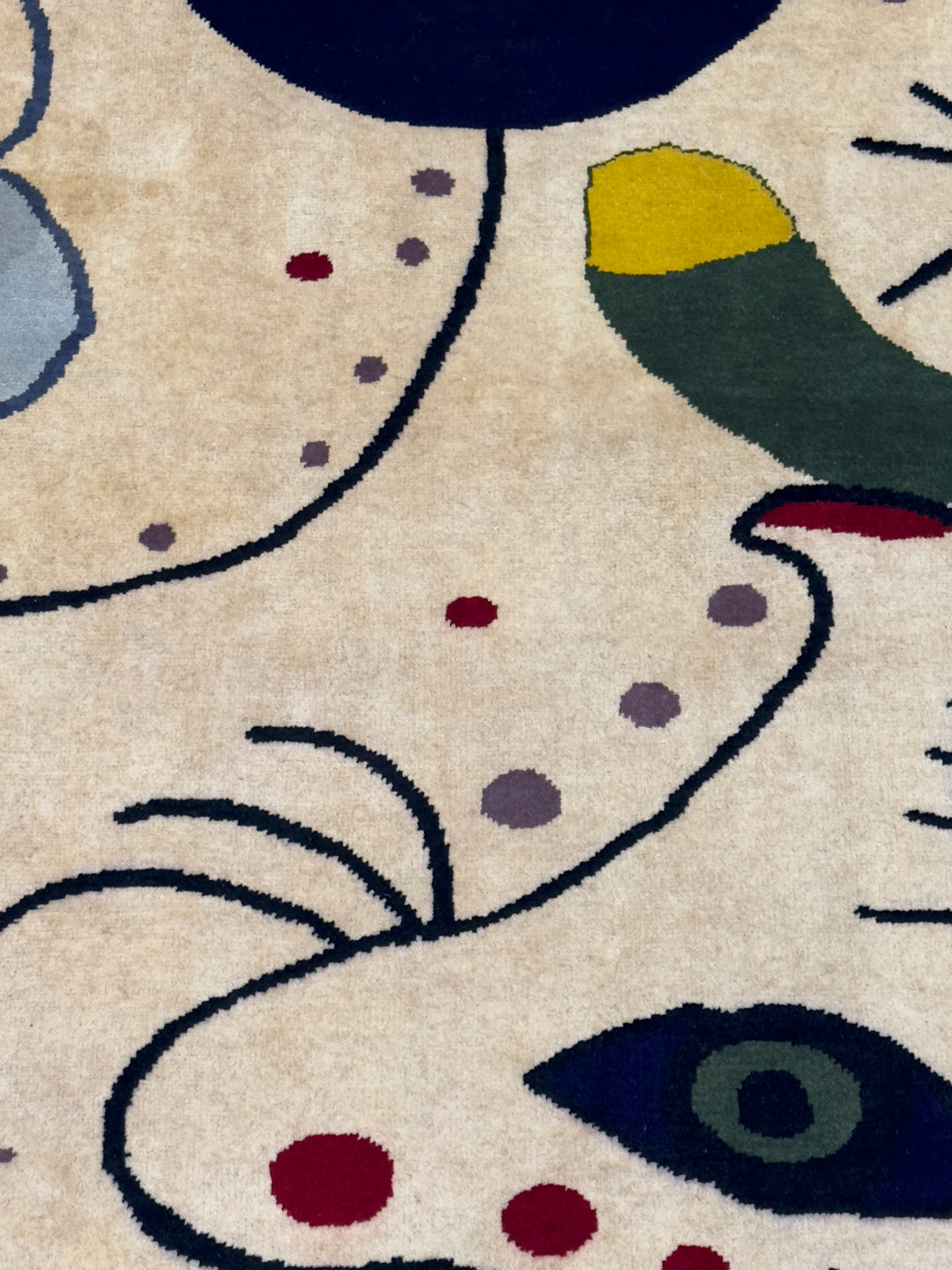 French Artistic Designed after J. Miro Rug 6'0" x 6'7''
