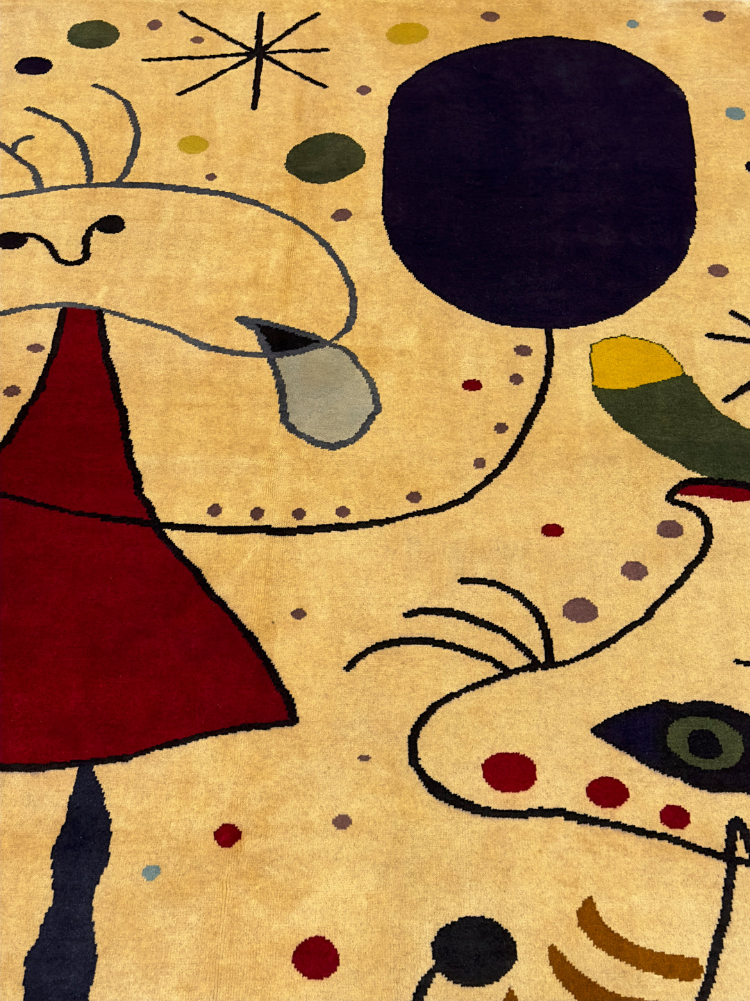 French Artistic Designed after J. Miro Rug 6'0" x 6'7''