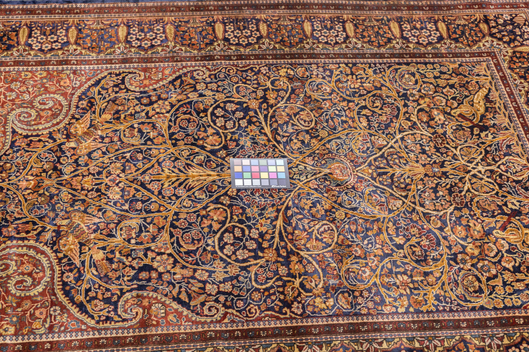 Antique Persian Dabir Kashan Manchester Rug 5'0" x 6'11''