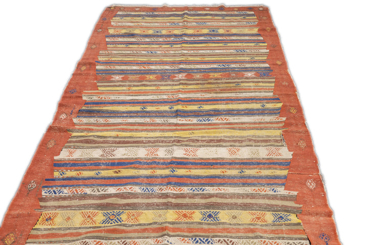 Antique Turkish Kilim Rug 4'9'' x 10'5''