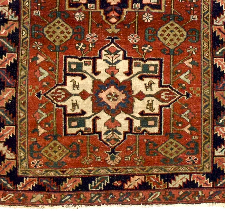 Fine Antique Heriz Karajeh Rug 3’4" x 4’2"