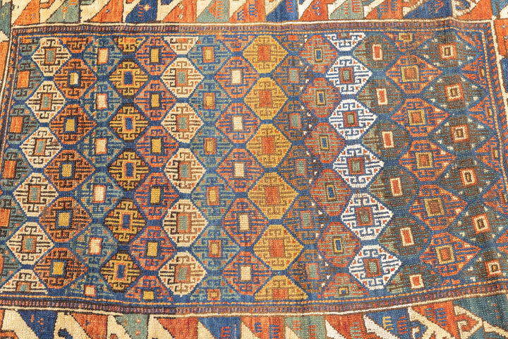 Antique Caucasian Kazak Rug 3'1'' x 4'3''