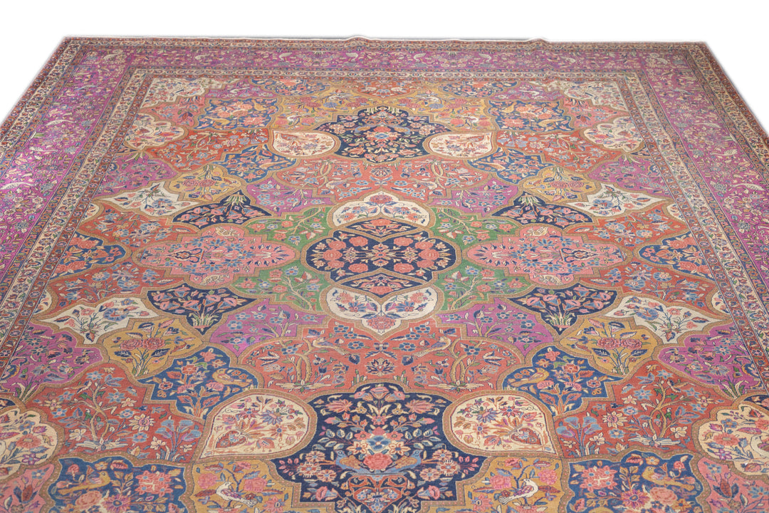 Antique Persian Dabir Kashan Rug 8'10'' x 11'6''