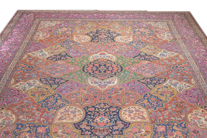 Antique Persian Dabir Kashan Rug 8'10'' x 11'6''