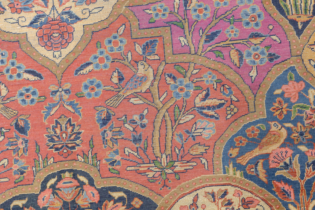 Antique Persian Dabir Kashan Rug 8'10'' x 11'6''